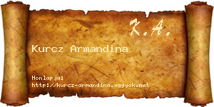 Kurcz Armandina névjegykártya